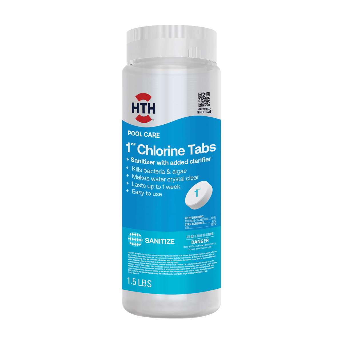 42047 Chlorine Tablet, 5 lb Bottle, Bleach, Chlorine, White