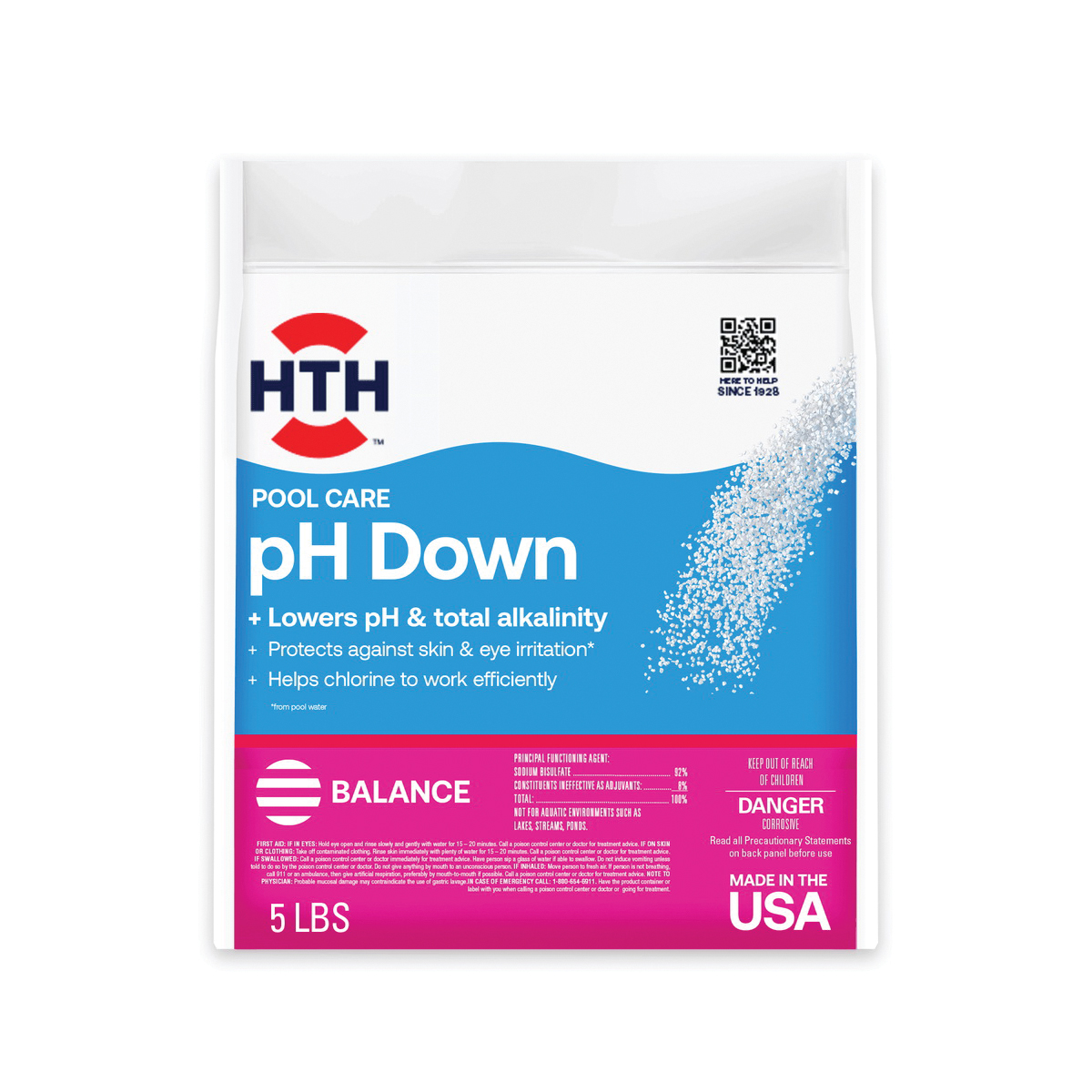 67040 Pool Care pH Down, Solid, Off-White, 5 lb