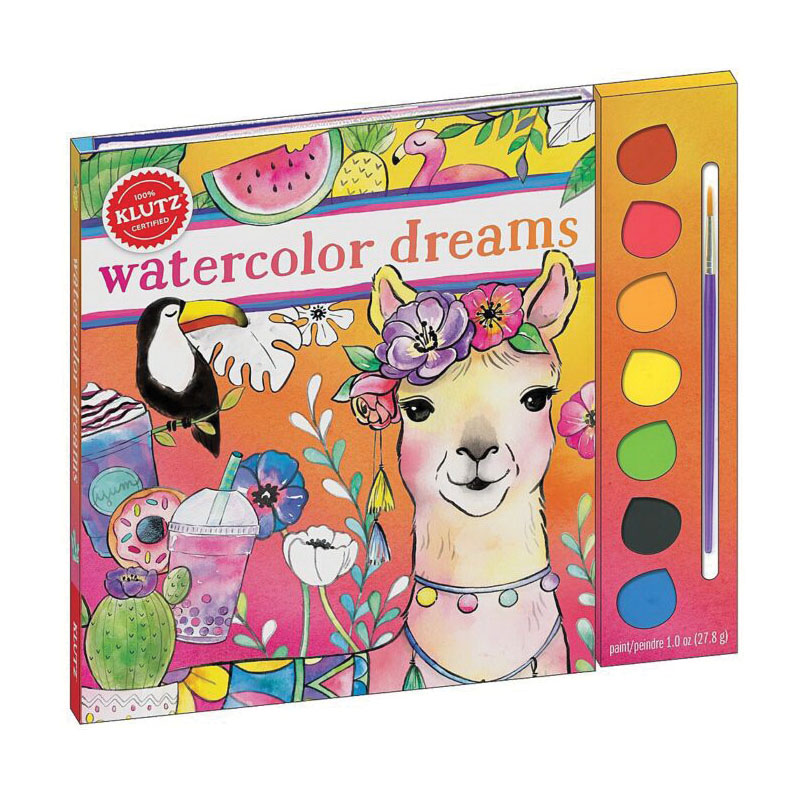 Klutz 835658 Watercolor Dreams Coloring Book, 54-Sheet, Watercolor Paper Sheet - 1