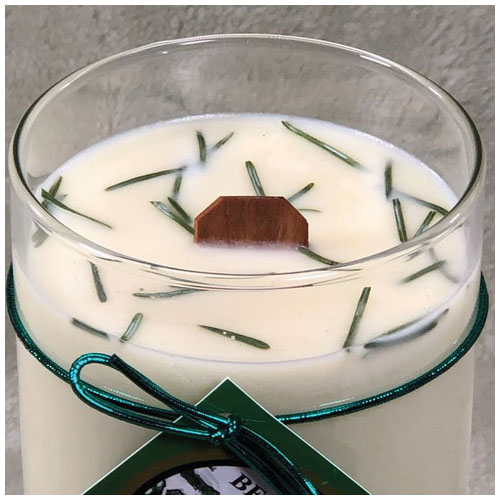 Bedrock Tree Farm Fir Needles Products LSJ21 Candle with Wooden Wick, 21 oz, Fir Needle Natural, 102 hr - 2