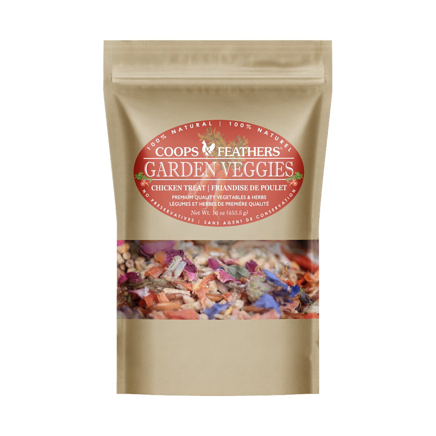 Coops & Feathers 650-10 Garden Veggies Treat, 15.8 oz, Bag
