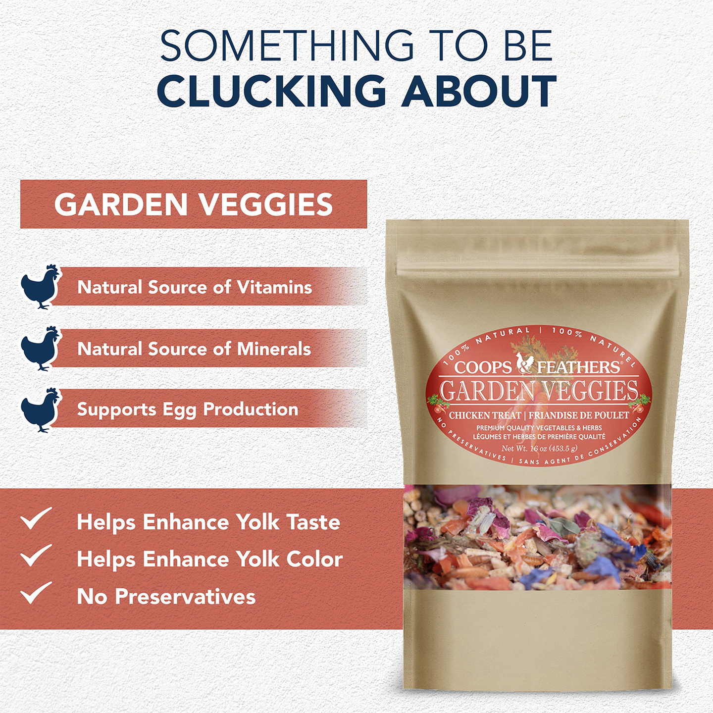 Coops & Feathers 650-10 Garden Veggies Treat, 15.8 oz, Bag