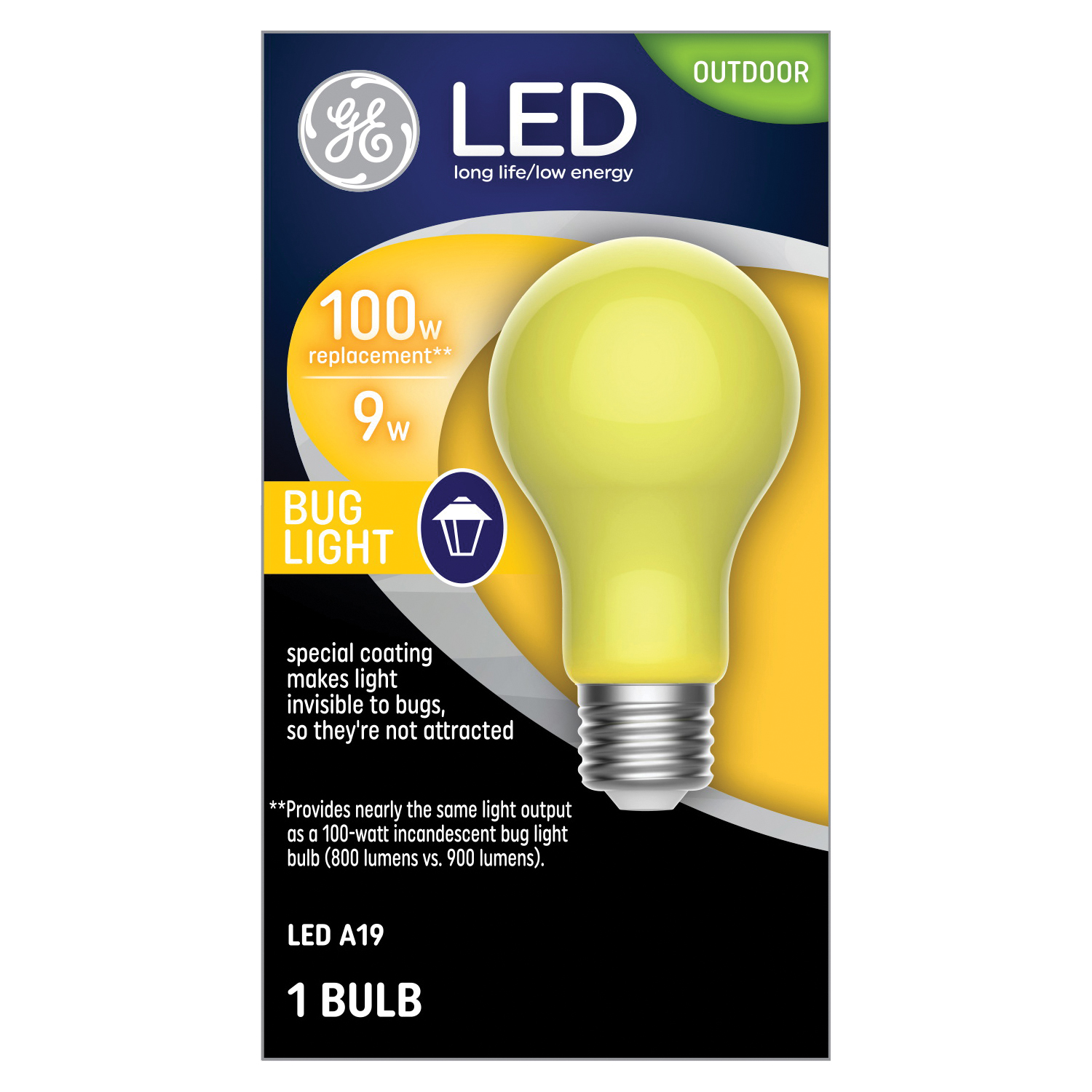 93129711 LED Bulb, Bug, Outdoor, 100 W Equivalent, Medium Lamp Base, Non-Dimmable, Warm White Light