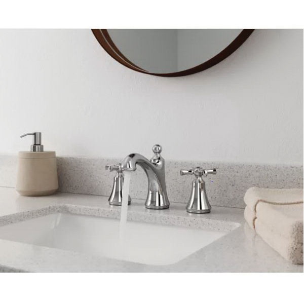 Pfister Thurmont Series LF-049-THRC Bathroom Faucet, 1.2 gpm, 2-Faucet Handle, 3-Faucet Hole, Metal, Polished Chrome - 4