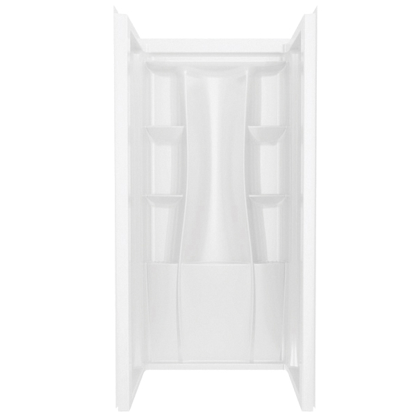 Classic 500 Series B12205-3636-WH Shower Wall, 36 in L, 36 in W, 73-1/4 in H, Polystyrene, High-Gloss, White