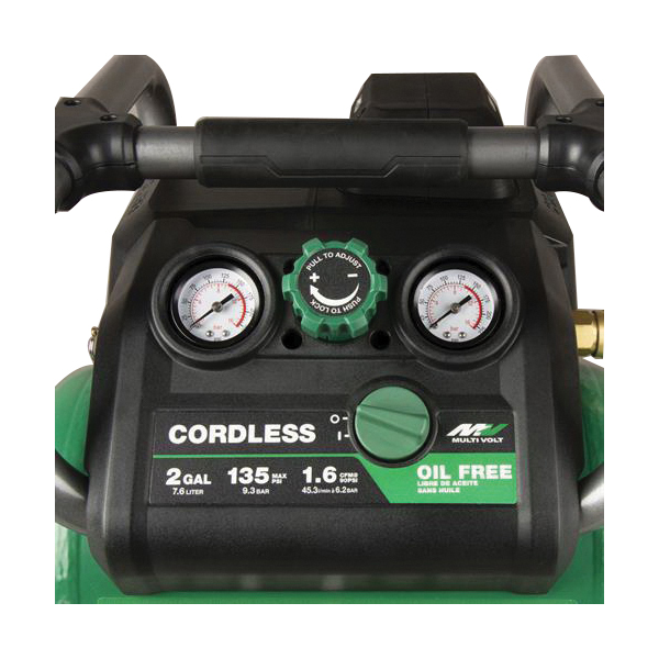 Metabo HPT EC36DAQ4 Cordless Air Compressor, Tool Only, 2 gal Tank, 36/18 VDC, 135 psi Pressure, 1.6 cfm Air - 2