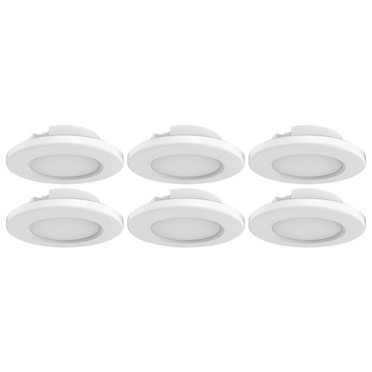 LED Surface-Mount Disk Light, Nuvo Lighting, 4 in, 650 Lumen, 3000 Kelvin, White, 6PK - 3