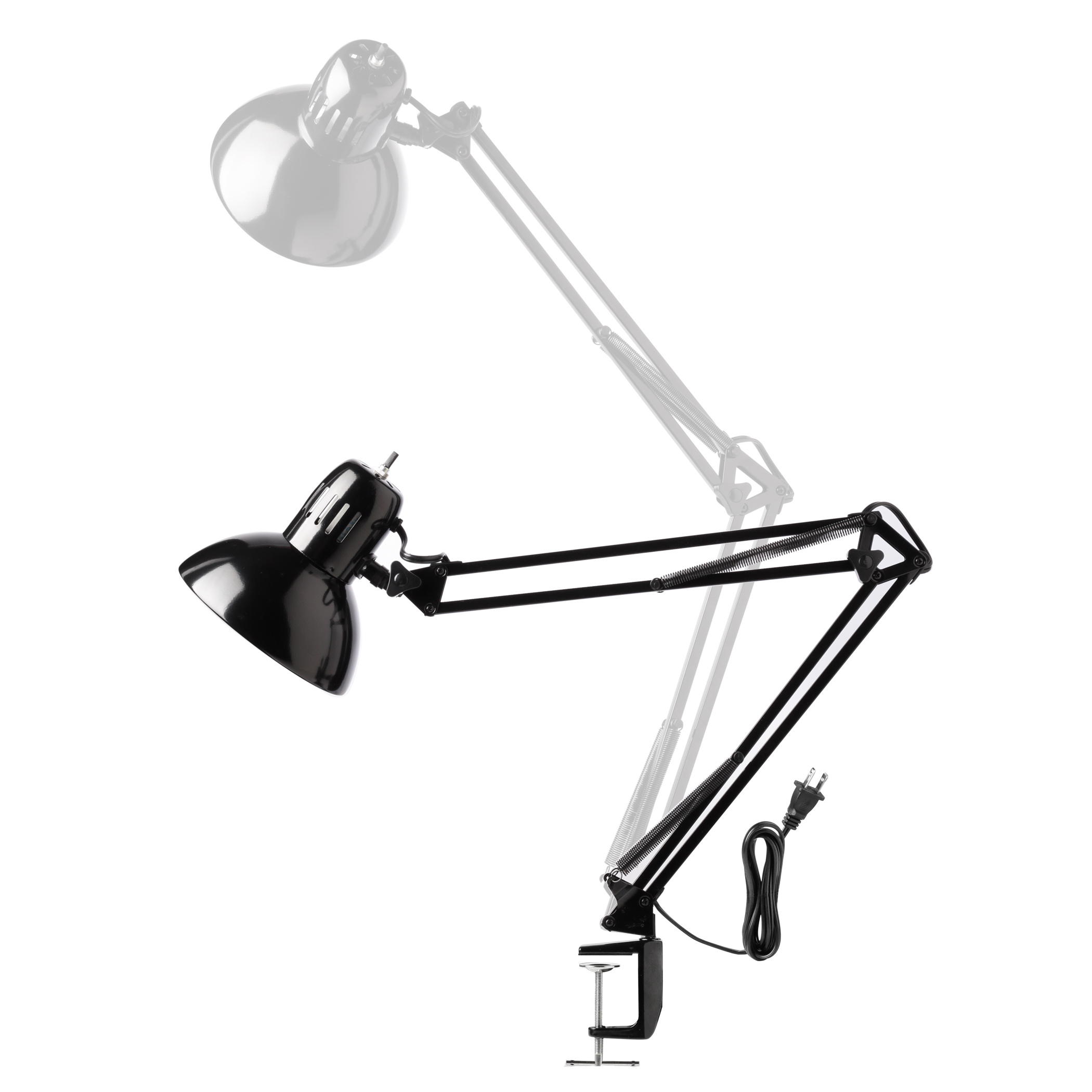 Desk Lamp with Clamp, Globe, Architect Series, 32 in, Multi-Joint, Black - 3