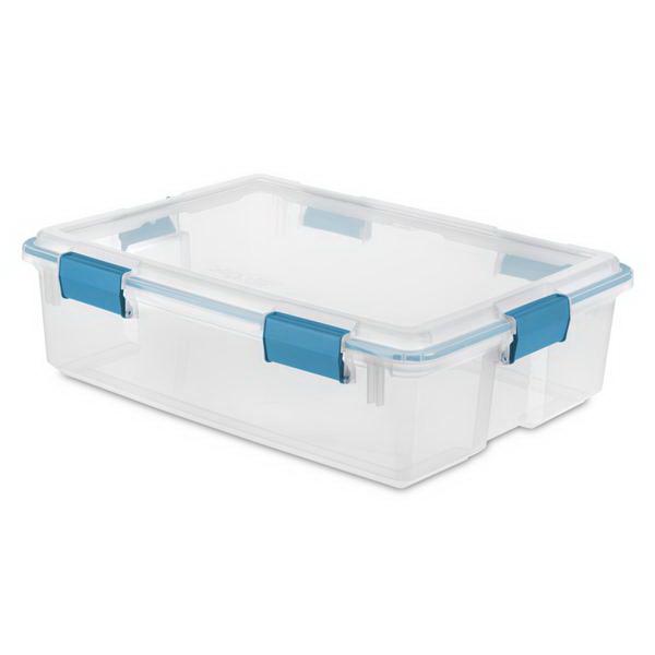 19314304 Gasket Box, 37 qt, Latches Locking, Plastic, Blue Aquarium