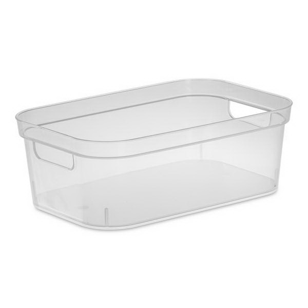 13228608 Small Storage Bin, 7 qt Capacity, Polypropylene, Clear, 12-1/4 in L, 8 in W, 4-1/4 in H