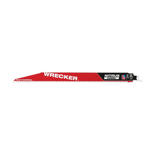 Milwaukee WRECKER SAWZALL Series 48-00-5273 Reciprocating Saw Blade, 8-3/4 in W, 12 in L, 6 TPI, Carbide Cutting Edge