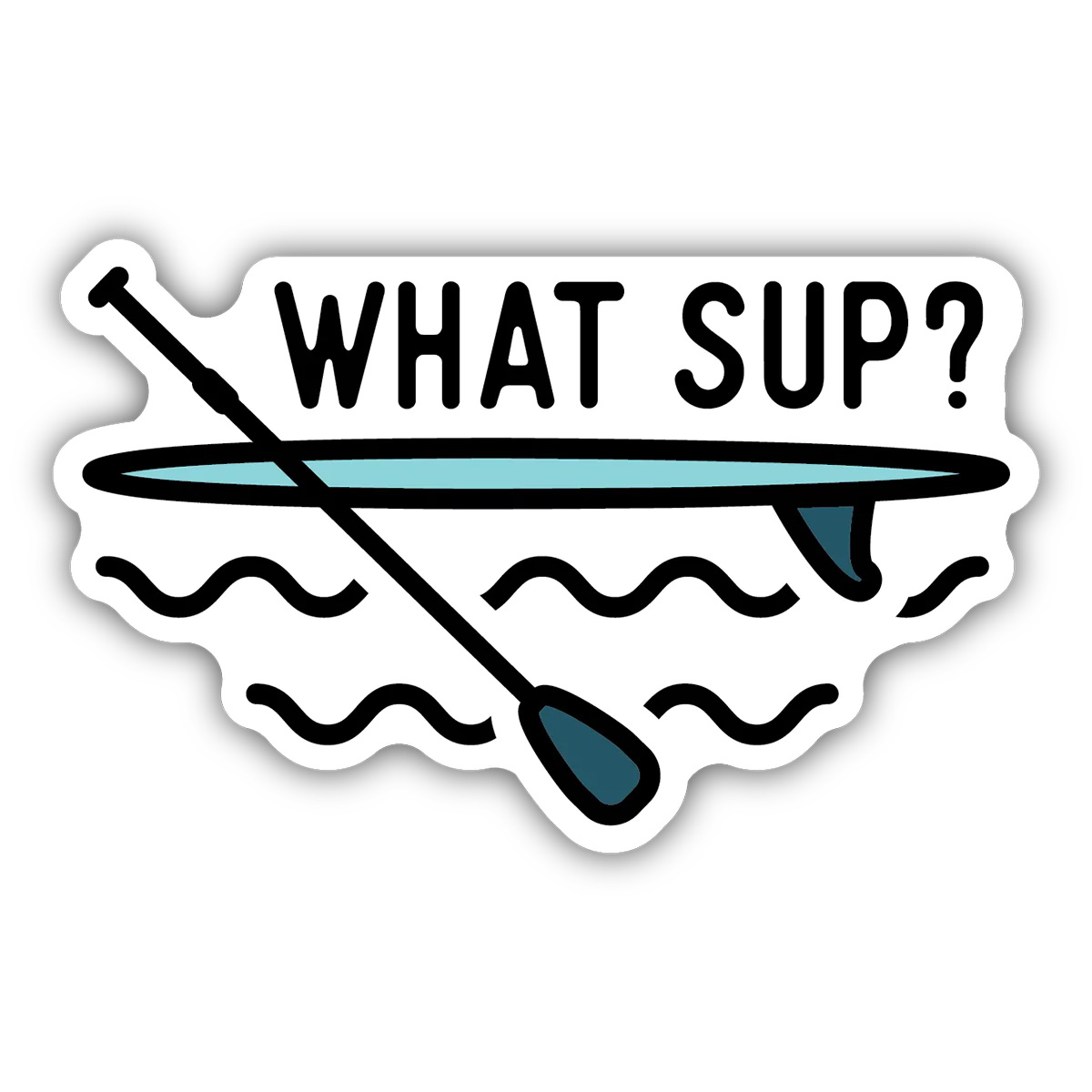 Stickers Northwest 0685-LSTK Sticker, Paddle Board, What Sup? - 1