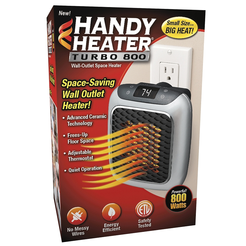 Handy Heater Turbo 800 HEATTB-MC12/4 Space Heater, 15 A, 120 V, 800 W, 1-Heat Setting