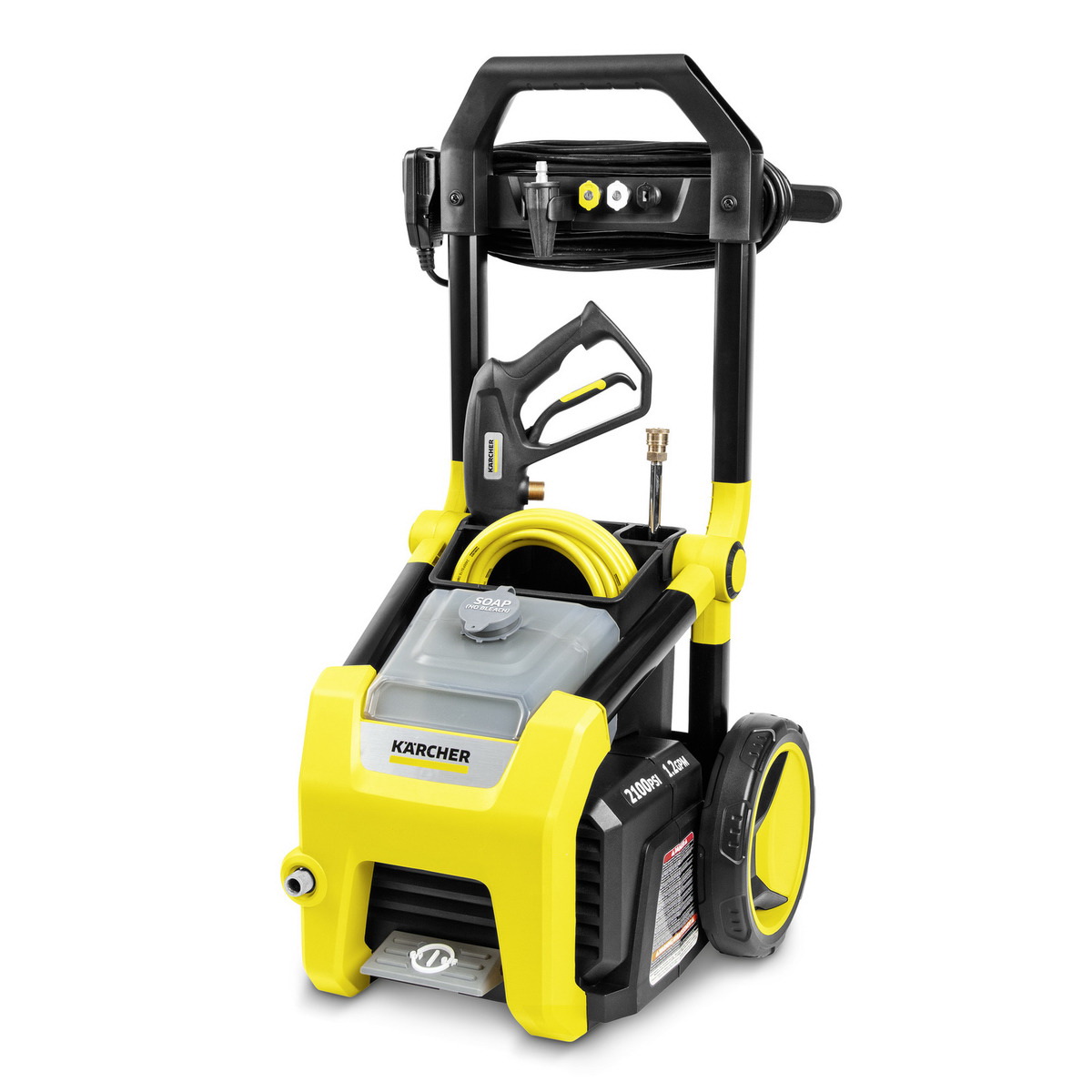 Karcher K2100PS 1.106-220.0 Pressure Washer, 1-Phase, 13 A, 120 V, Axial Cam Pump, 2100 psi Operating, 1.2 gpm - 1