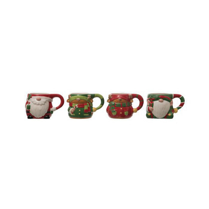 Transpac Y9087 Dol Christmas Gnome Character Mug, 3-3/4 in H, Assorted - 1