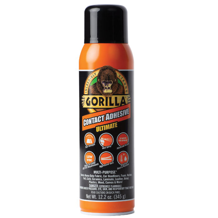 109852 Contact Adhesive Ultimate Spray, Characteristic, Light Yellow, 24 hr Curing, 12.2 oz Can