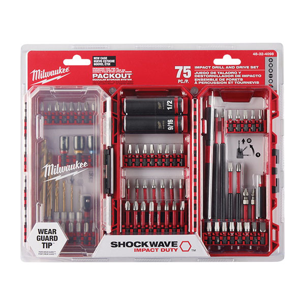 Milwaukee SHOCKWAVE Impact Duty Series 48-32-4098 Drill-Drive and Fasten Set, 75-Piece, All-Purpose, Alloy Steel - 5