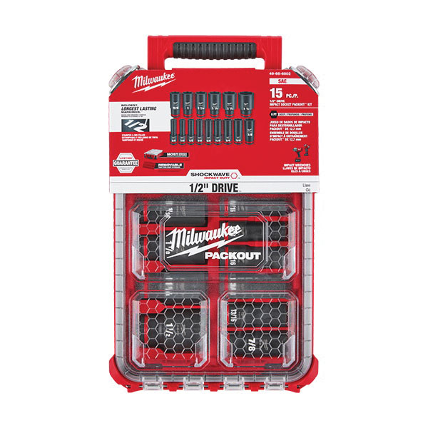 Milwaukee SHOCKWAVE Impact Duty Series 49-66-6802 Socket Set, Chrome Molybdenum Steel, 15-Pieces - 3