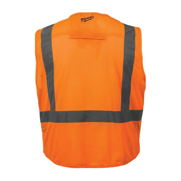 Milwaukee 48-73-5032 Safety Vest, L/XL, Men's, Fits to Chest Size: 42 to 46 in, Polyester, High-Visibility Orange - 3
