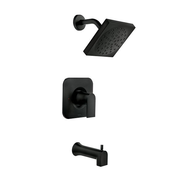 82760BL Tub/Shower, Rain Shower Showerhead, 1.75 gpm Showerhead, 1 Spray Settings, Diverter Tub Spout, Metal