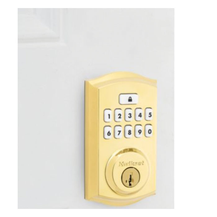Kwikset Signature, SmartCode Series 992600-001 Electronic Deadbolt, Polished Brass, Residential, 2 Grade, Zinc - 5