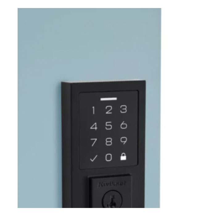Signature, Kwikset, SmartCode Series Electronic Deadbolt, Matte Black, Residential, 2 Grade, Zinc - 5