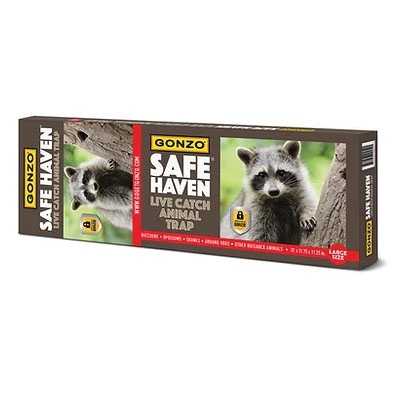 Gonzo SafeHaven 8001 Large Animal Trap, 31 in L, 11-1/4 in W, 11-3/4 in H, Gravity Action, Spring Loaded Door - 2