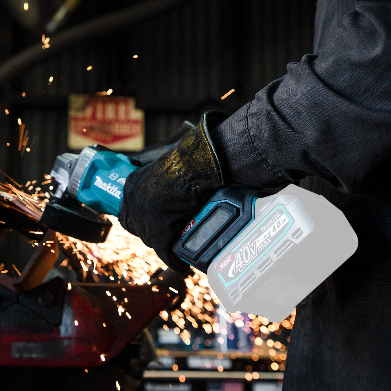 Angle Grinder with Electric Brake, Makita, Tool Only, 40 V, 5/8-11 Spindle, 5 in Dia Wheel, 8500 rpm Speed - 5