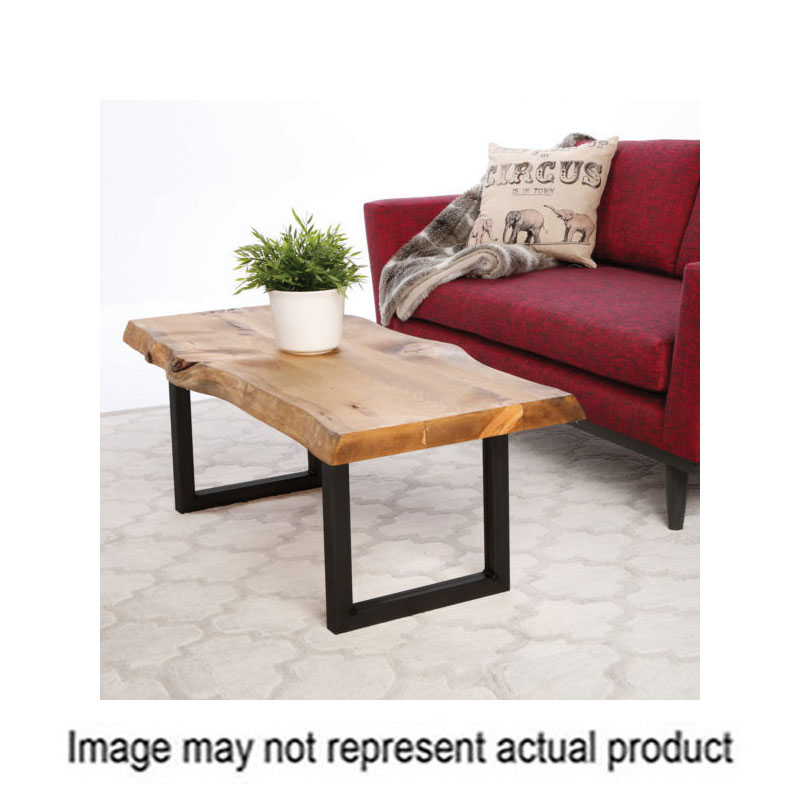 31101 Furniture Leg, 15 in H, U, Steel, Black, Powder-Coated