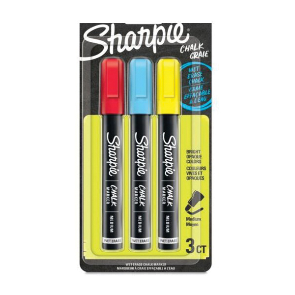 2103015 Chalk Marker, Bullet Lead/Tip, Medium Lead/Tip, Blue/Red/Yellow Lead/Tip