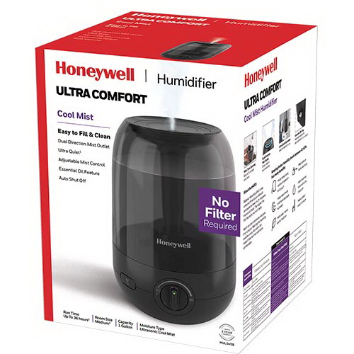 Honeywell HUL545B Cool Mist Humidifier, 1 gal Tank, Black