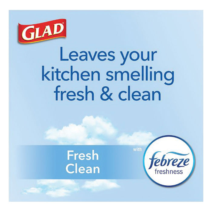 Glad ForceFlex 78554 Tall Kitchen Trash Bag, 13 gal, Polyethylene Resin, Gray