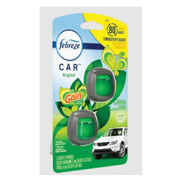 febreze CAR 01109 Air Freshener, 0.06 fl-oz, Oil, Gain Scent - 1