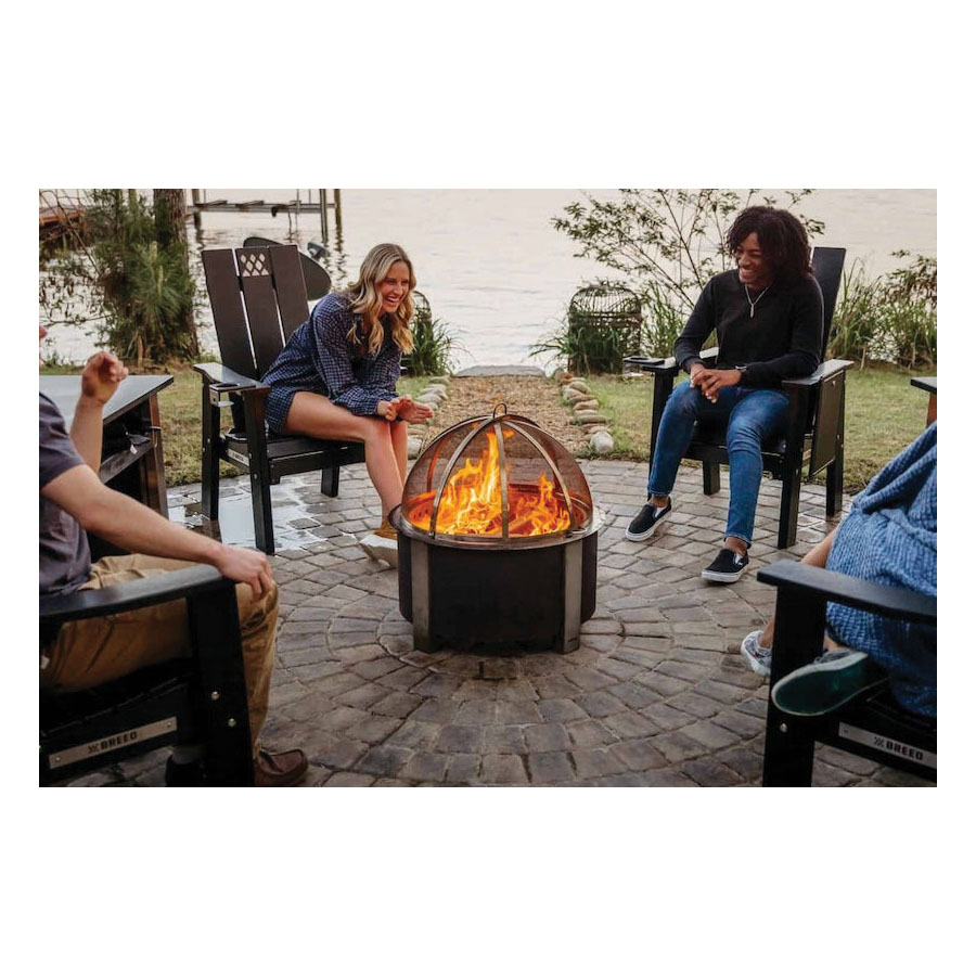 Smokeless Fire Pit, Breeo, X Series, 27 in W, 27 in D, 15 in H, Corten Steel - 1