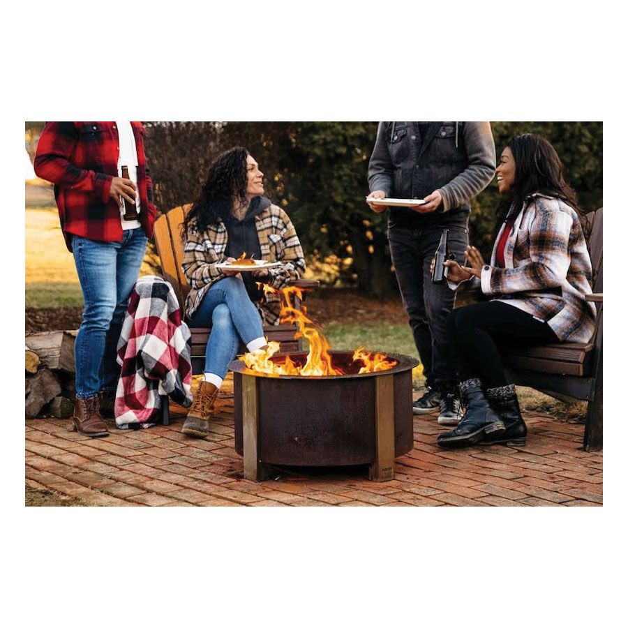 Smokeless Fire Pit, Breeo, X Series, 27 in W, 27 in D, 15 in H, Corten Steel - 2