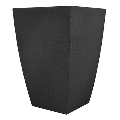 Tusco Products Modern Series TUSMSQT19BK Planter, 19 in H, 12 in W, Square, Polyethylene, Black