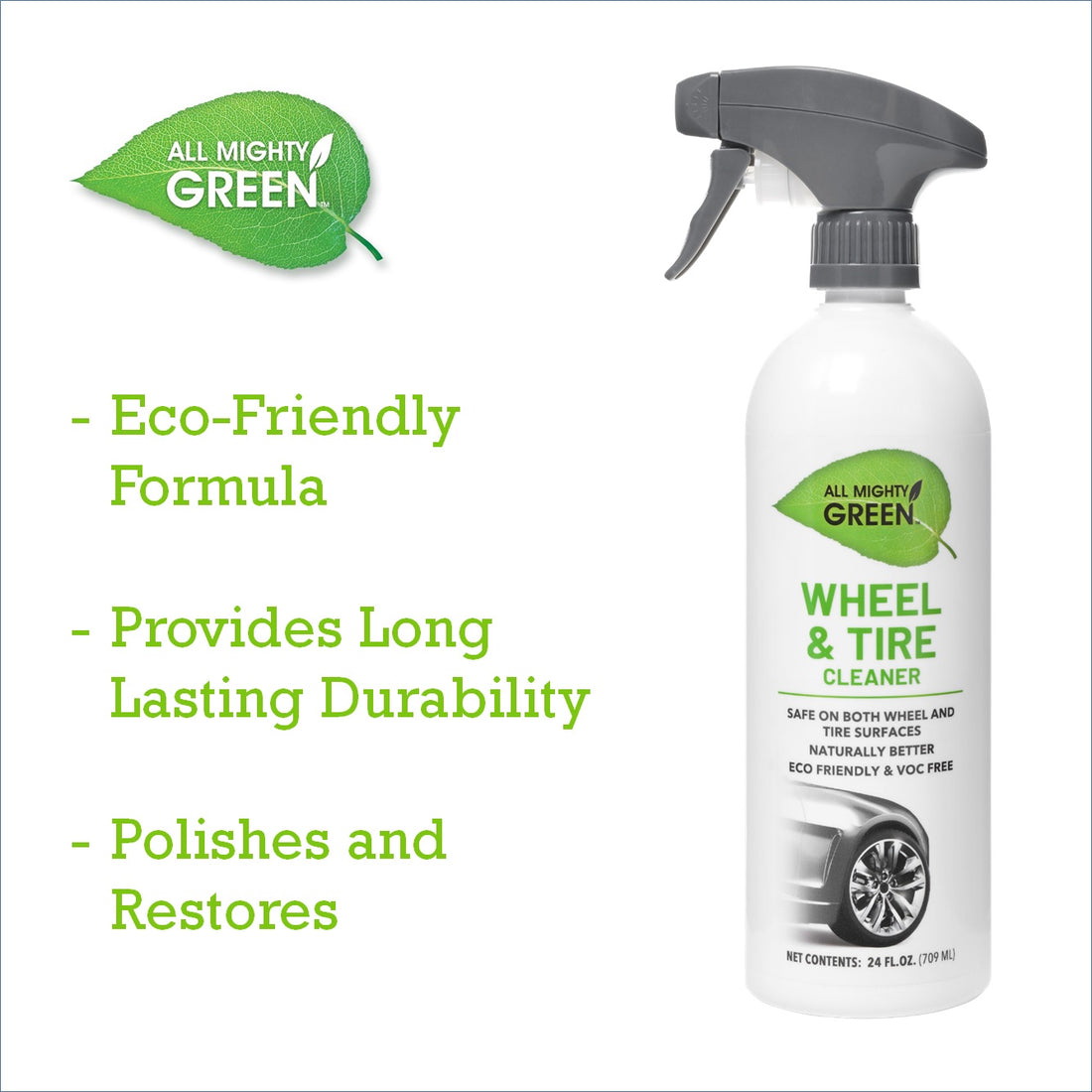 All Mighty Green AMG-WC2400-06 Wheel and Tire Cleaner, 24 oz, Liquid - 3