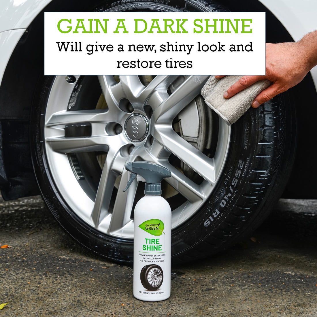 All Mighty Green AMG-TS2400-06 Tire Shine Cleaner, 24 oz, Liquid - 4
