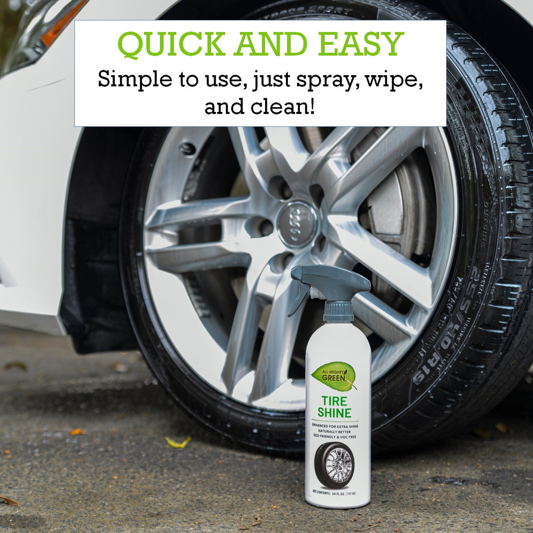 All Mighty Green AMG-TS2400-06 Tire Shine Cleaner, 24 oz, Liquid - 5