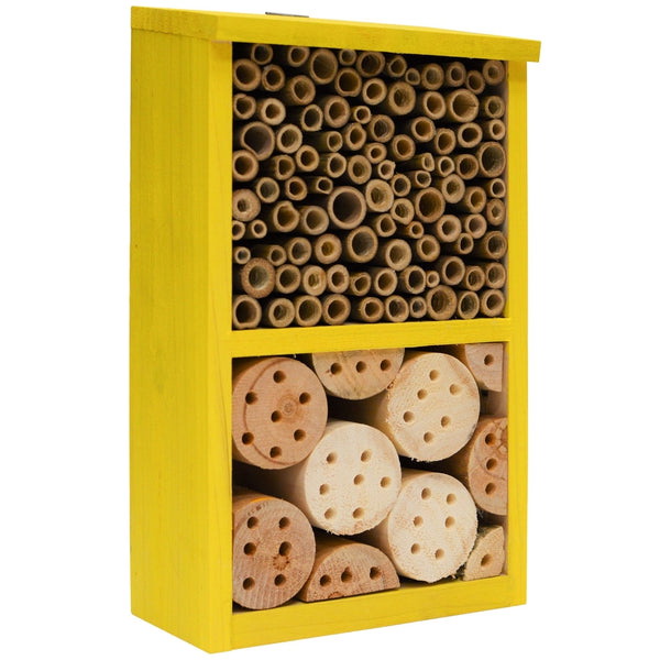 Nature's Way PWH5 Deluxe Pollinator House, 6-1/2 in W, 11 in H, Wood, Yellow - 2