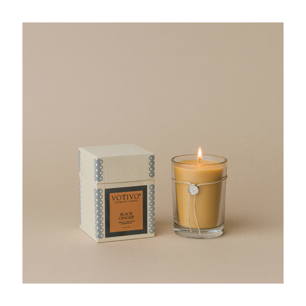 Votivo VT35 Aromatic Candle, 6.8 oz, Black Ginger, 60 hr