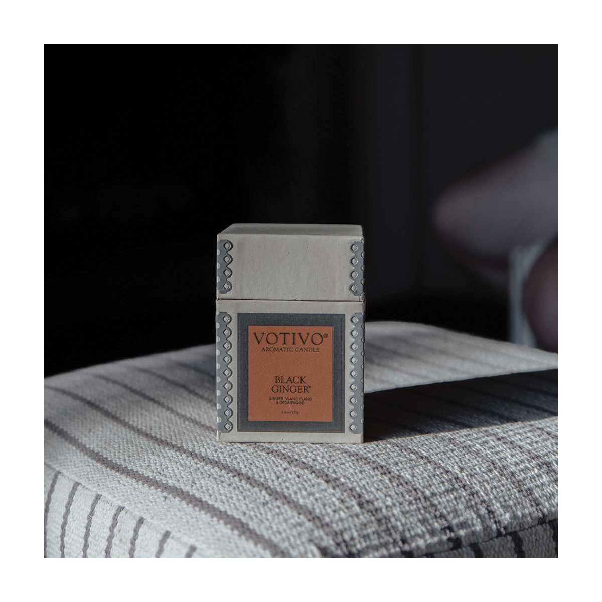 Votivo VT35 Aromatic Candle, 6.8 oz, Black Ginger, 60 hr