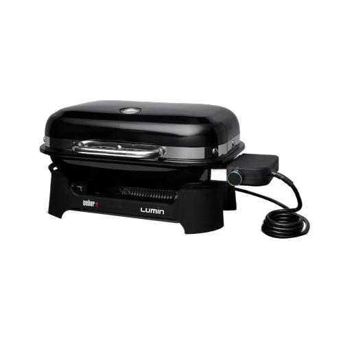 Weber Lumin Series 91010901 Compact Electric Grill, 1-Burner, 180 sq-in Primary Cooking Surface, Smoker Included: Yes - 2