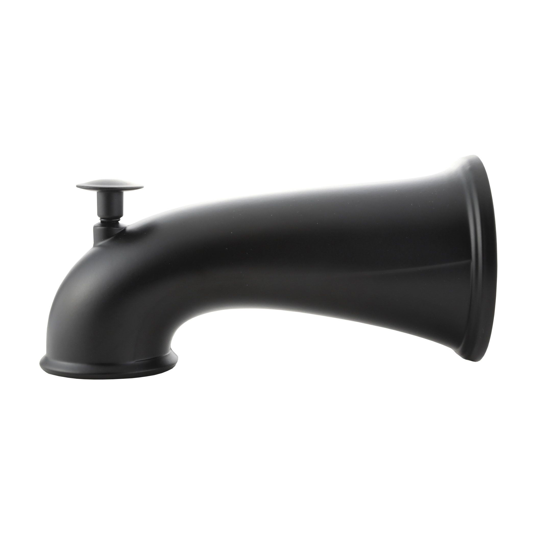 11080 Decorative Tub Spout with Pull-Up Diverter, 6-1/4 in L, Metal, Matte Black
