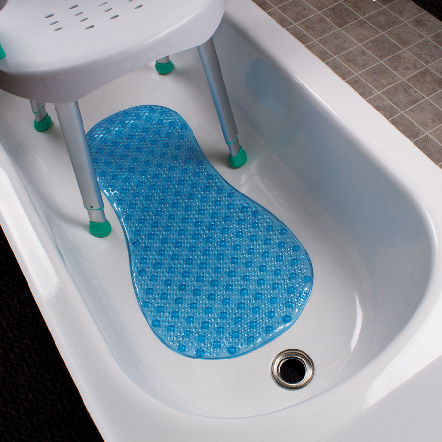 Bath Mat, Carex, 32 in L, 16 in W, Blue - 2