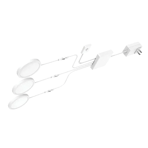 GE 93129183 Slim Puck Light, 120 V, 12 W, LED Lamp, 750 Lumens, 3000 K Color Temp, Plastic Fixture, White Fixture