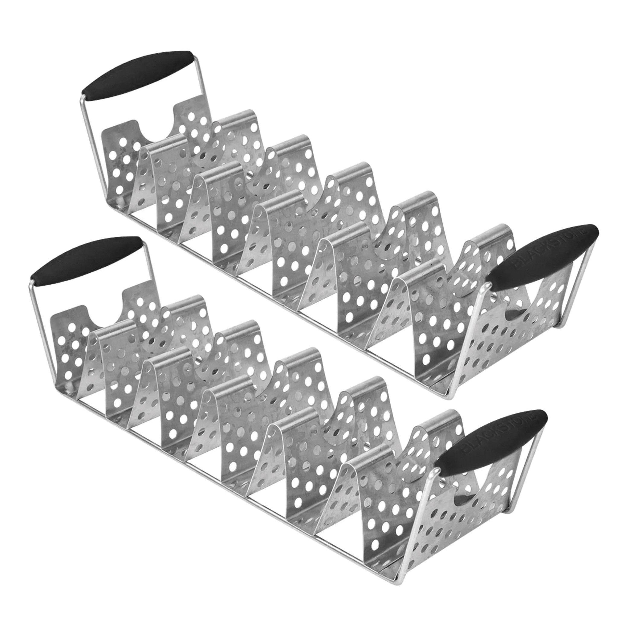 5551 Taco Rack, Stainless Steel, Silicone/Rounded/Comfort Grip Handle, 17.71 in Long