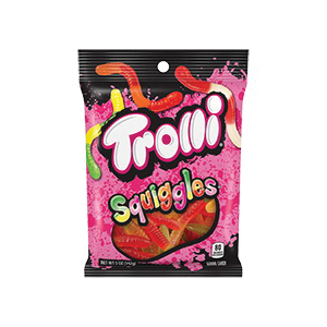 12040 Squiggle, Gummy, Cherry Orange, Lime Lemon, Strawberry Grape, 5 oz Bag