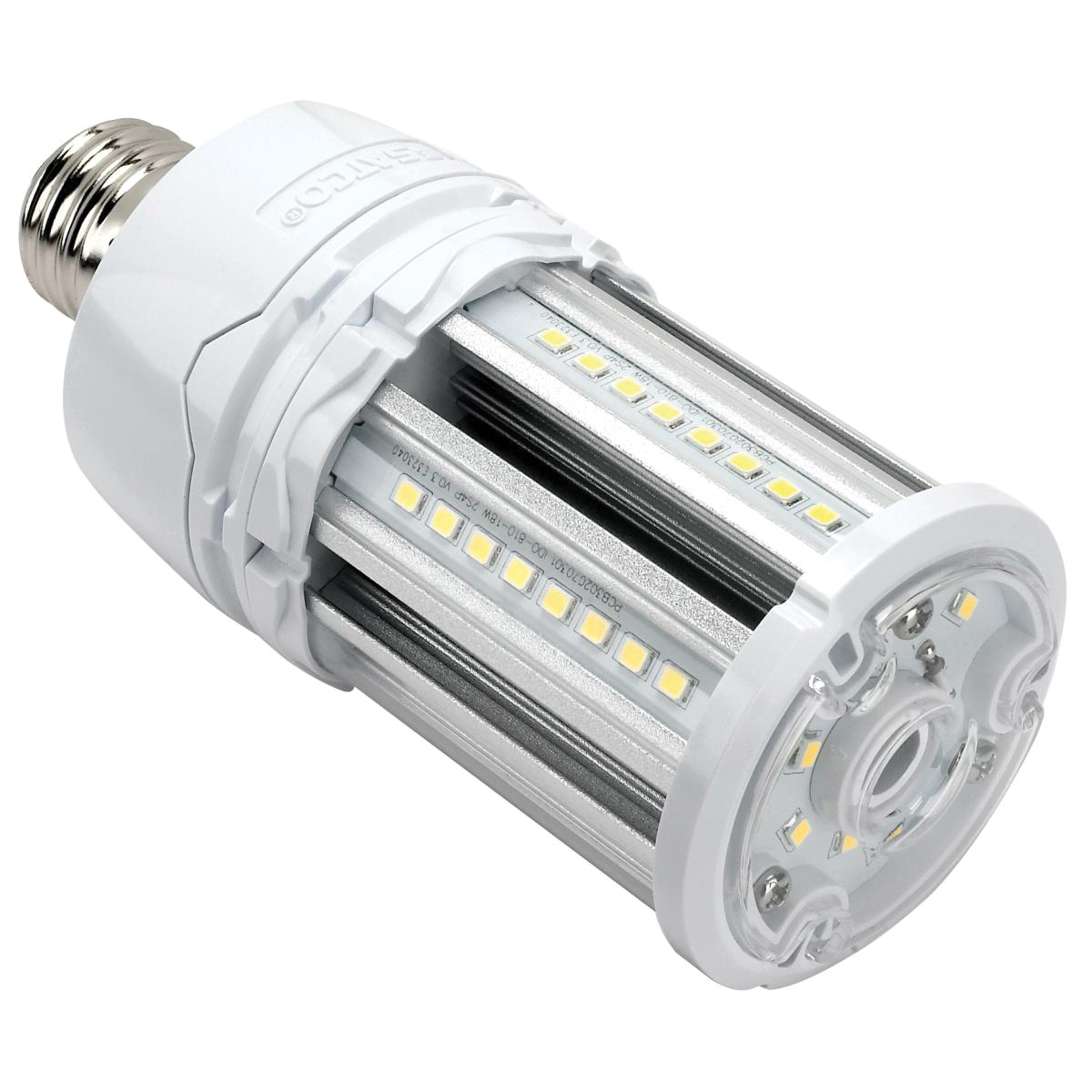 Satco S39390 LED Bulb, Corncob Lamp, 120 W Equivalent, E26 Medium Lamp Base, Clear, Natural Light