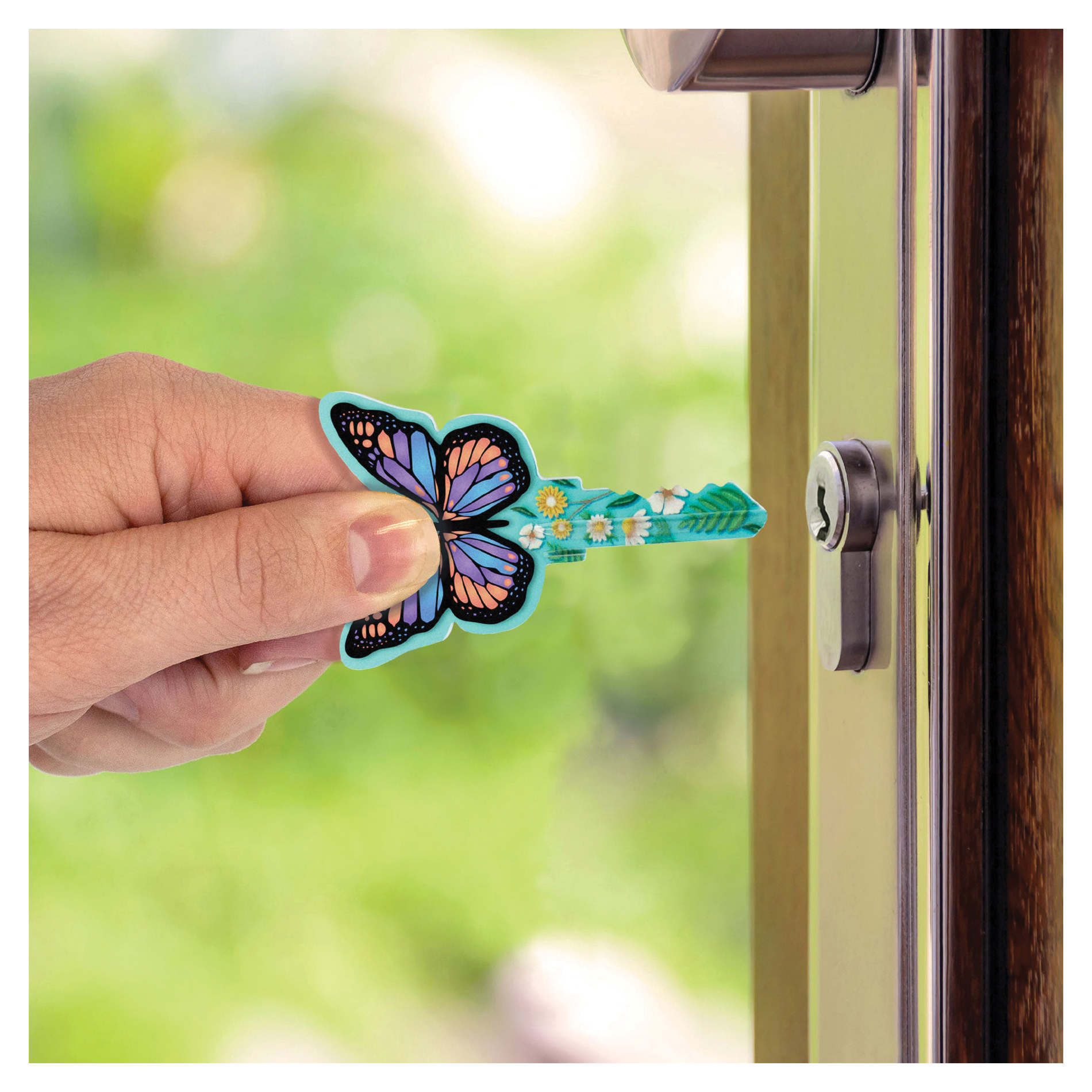 Lucky Line Key Shapes B147K Key Blank, Butterfly, Brass, Enamel-Coated, KW1 Key Number - 4